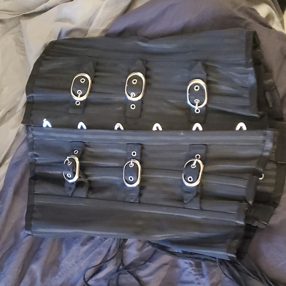 NWT Heavy Red Buckle Corset